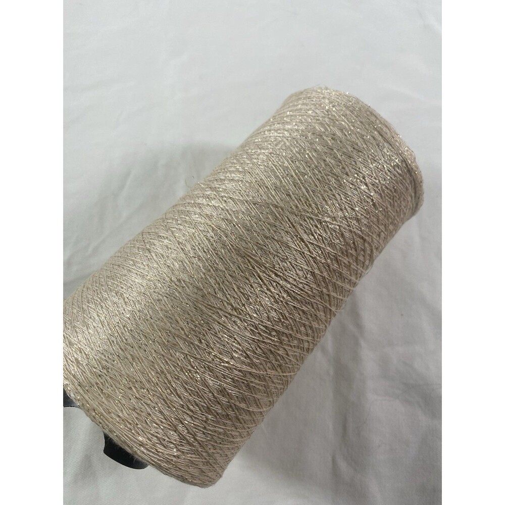 Cone Yarn Beige Gold Glitter Thread Clothes Needlework Net Weight 430g #834